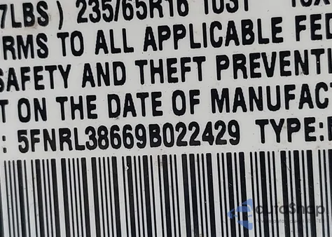 2009 Honda Odyssey Ex-L из США, поврежденный, VIN 5FNRL38669B022429